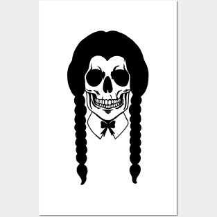 Wednesday Skull Drawing Posters and Art